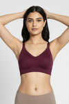 Zivame Unbound Maternity Padded Non Wired 3/4Th Coverage Seamless Nursing Bra - Beet Red — thumbnail 4